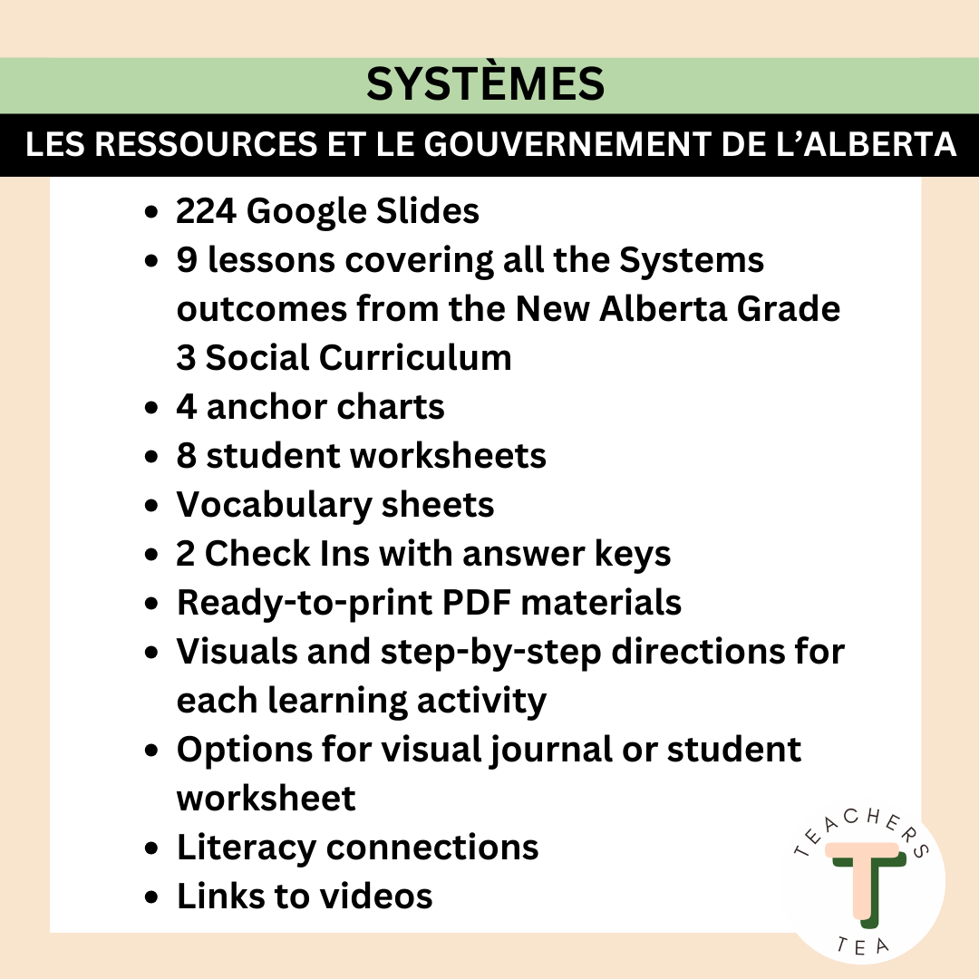 Alberta Grade 3 FRENCH New Social Curriculum - Systems