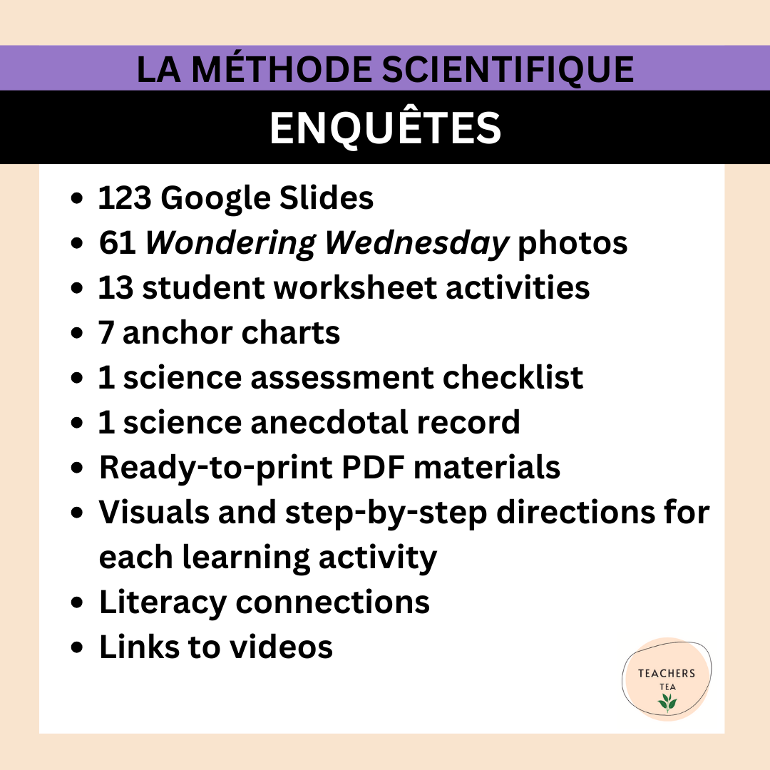 Alberta Grade 2 New Science FRENCH - SCIENTIFIC METHODS - Investigations