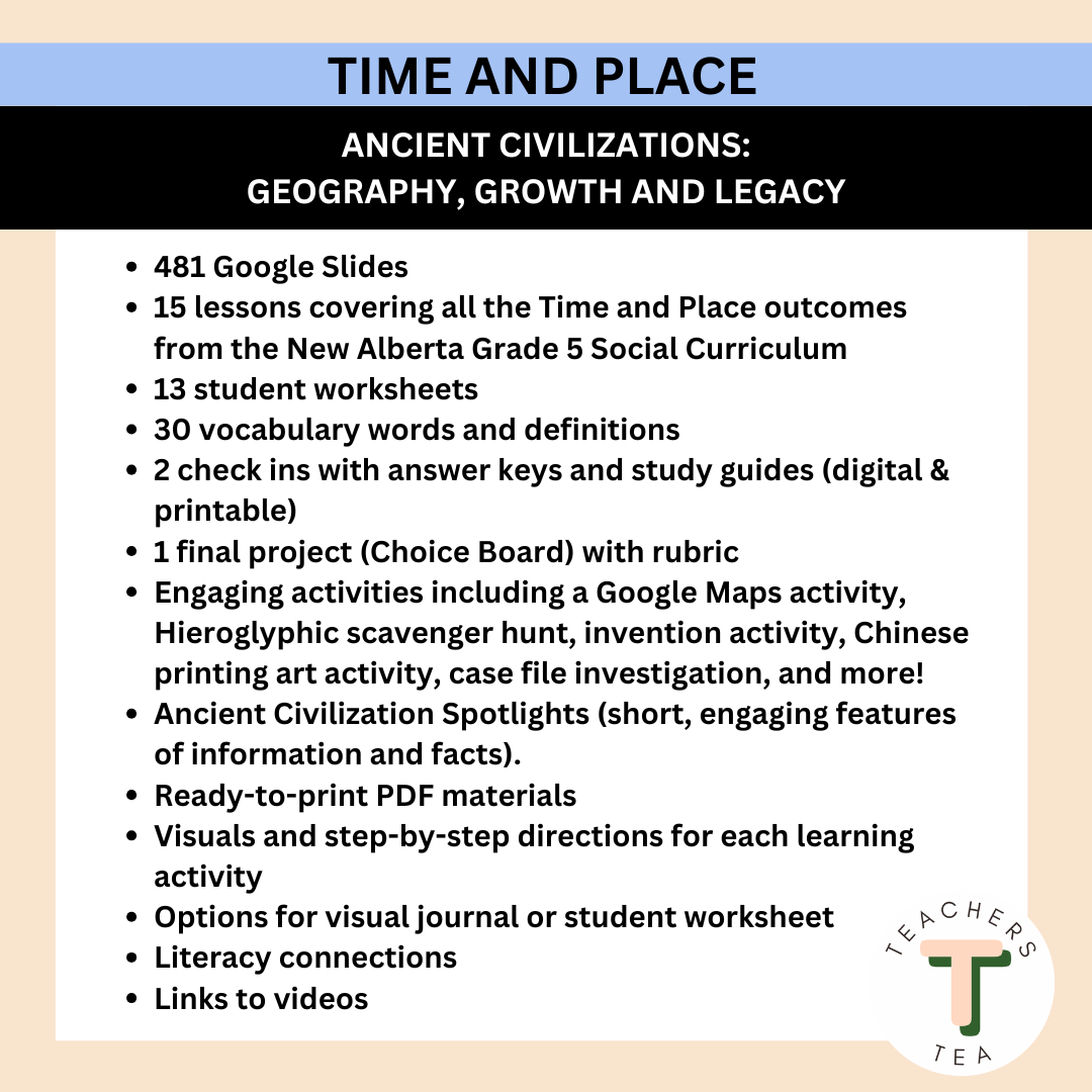 Alberta Grade 5 New Social Curriculum - Time and Place