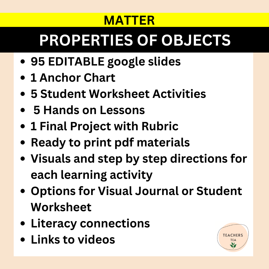 Alberta Grade 1 New Science Curriculum - MATTER - Materials