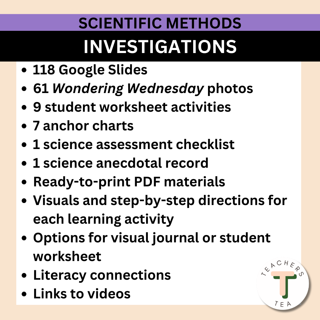 Alberta Grade 1 New Science Curriculum - SCIENTIFIC METHODS - Investigations