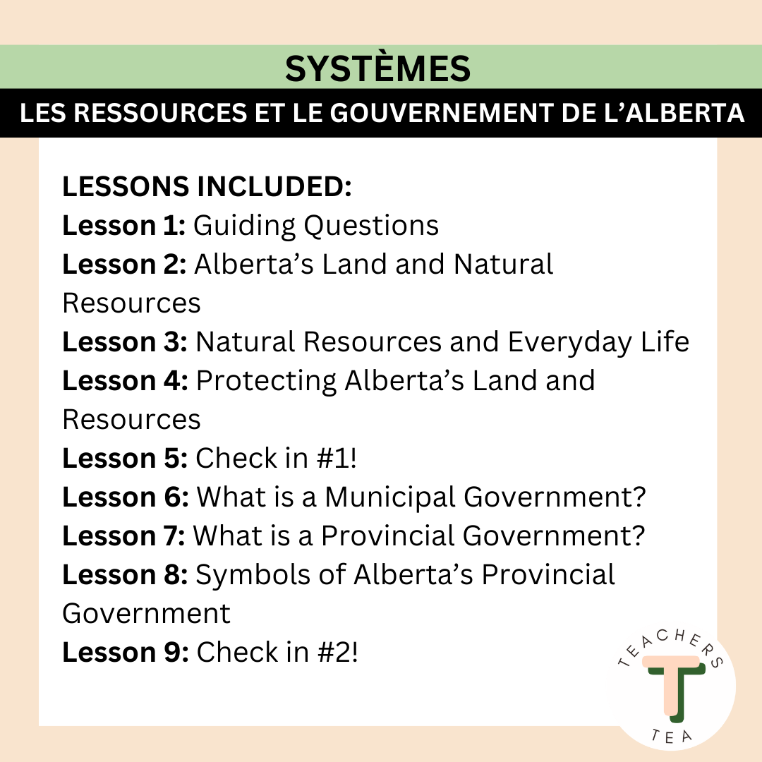 Alberta Grade 3 FRENCH New Social Curriculum - Systems