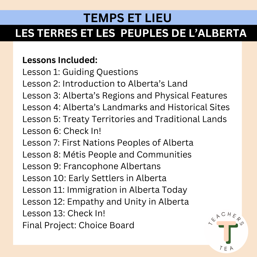 FRENCH - Alberta Grade 3 New Social Curriculum - Time and Place