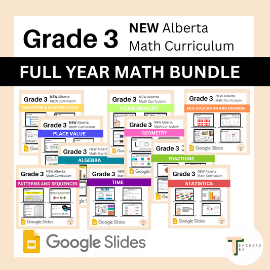 Alberta Grade 3 Math - BUNDLE - 10 COMPLETE UNITS - FULL YEAR RESOURCE