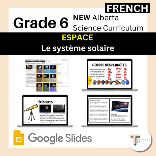 FRENCH Alberta Grade 6 New Science Curriculum - SPACE - The Solar System