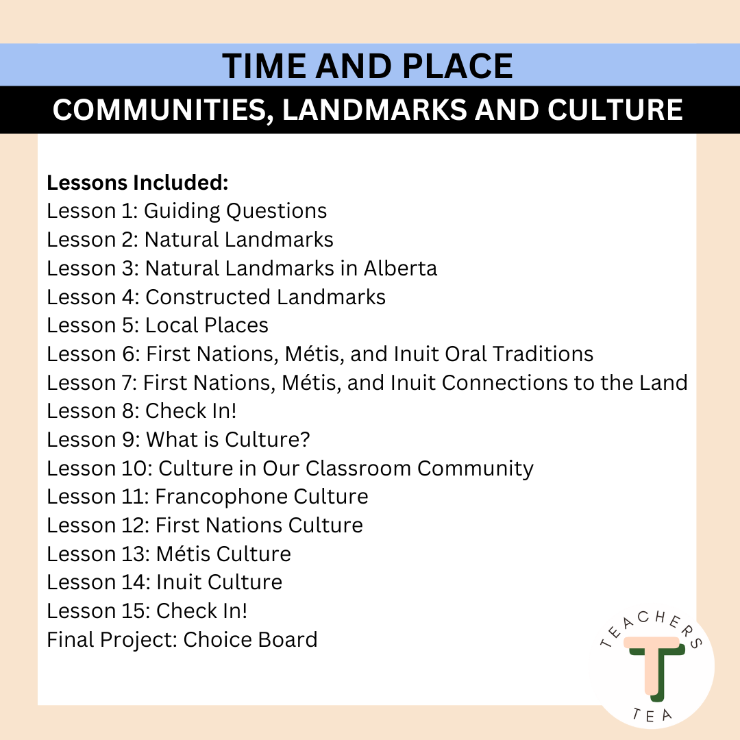 Alberta Grade 1 New Social Curriculum - Time and Place