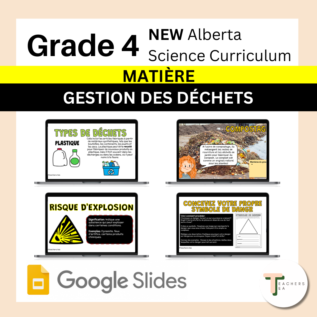 Alberta Grade 4 New Science Curriculum FRENCH - MATTER - Waste Management