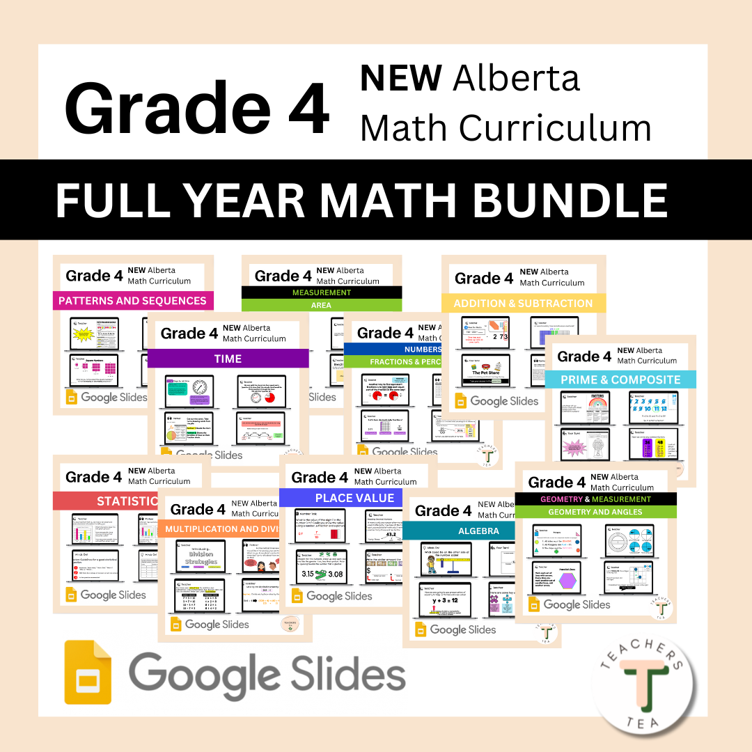 Alberta Grade 4 Math - BUNDLE - 11 COMPLETE UNITS - FULL YEAR RESOURCE