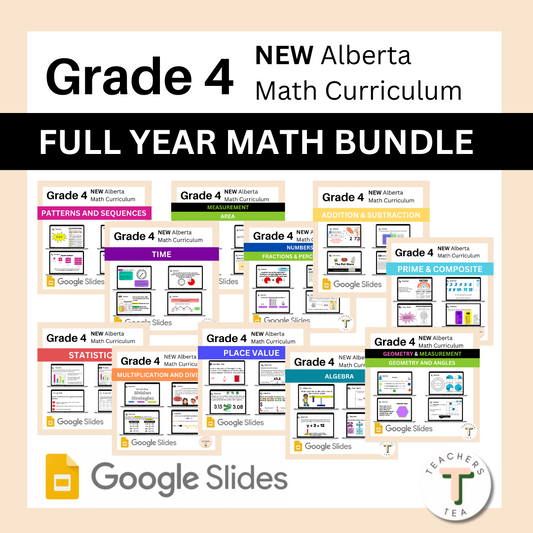 Alberta Grade 4 Math - BUNDLE - 11 COMPLETE UNITS - FULL YEAR RESOURCE