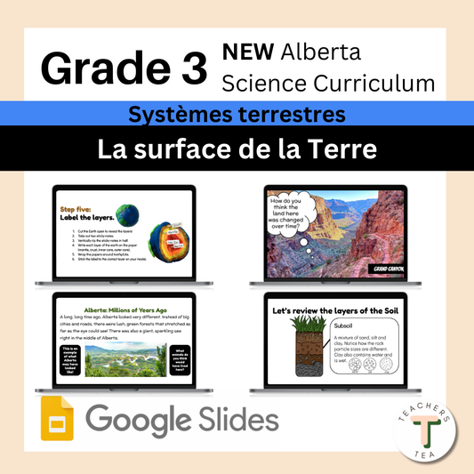 Alberta Grade 3 NEW Science Curriculum - EARTH SYSTEMS - Earth's Surface FRENCH