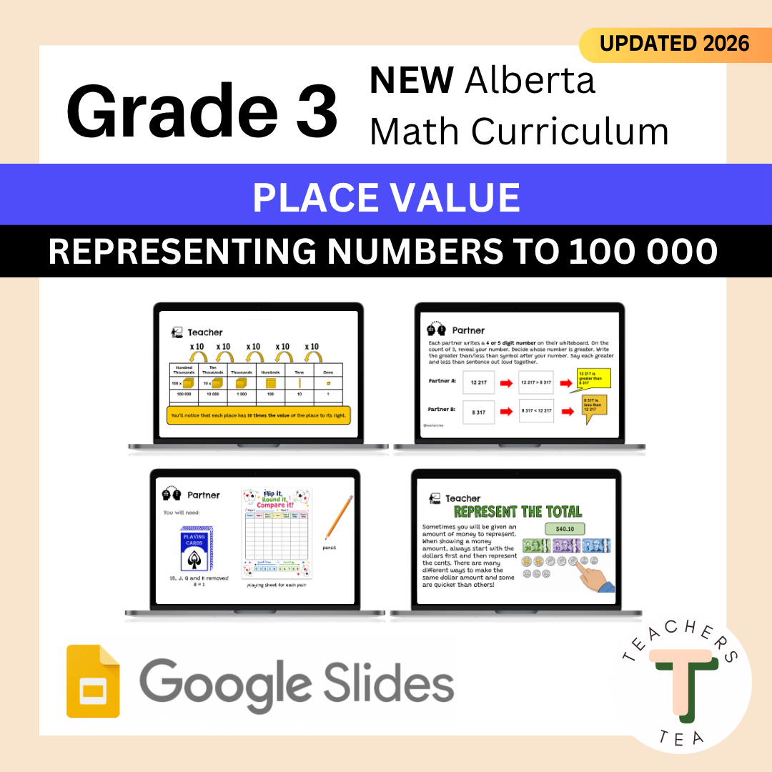 Alberta Grade 3 Math - Place Value to 100 000 - Google Slides COMPLETE UNIT