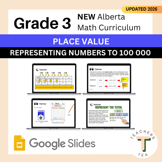 Alberta Grade 3 Math - Place Value to 100 000 - Google Slides COMPLETE UNIT
