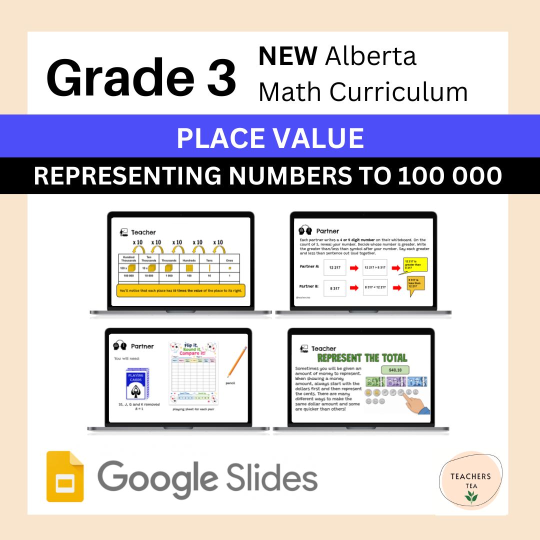 Alberta Grade 3 Math - Place Value to 100 000 - Google Slides COMPLETE UNIT
